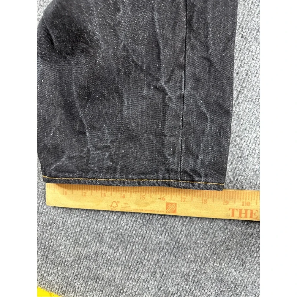 Levi's 501 Black Denim Jeans Men Button Fly Straight Fit 42x30 (42x28)